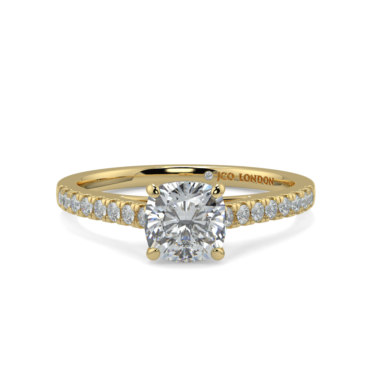 Cushion Shoulder Diamond  Engagement Rings