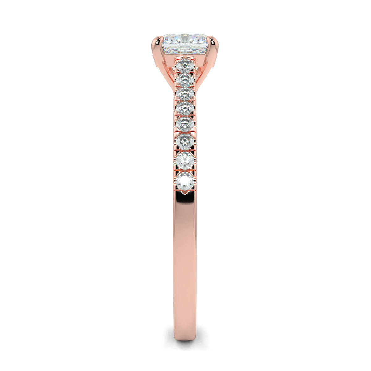 Cushion Shoulder Diamond  Engagement Rings