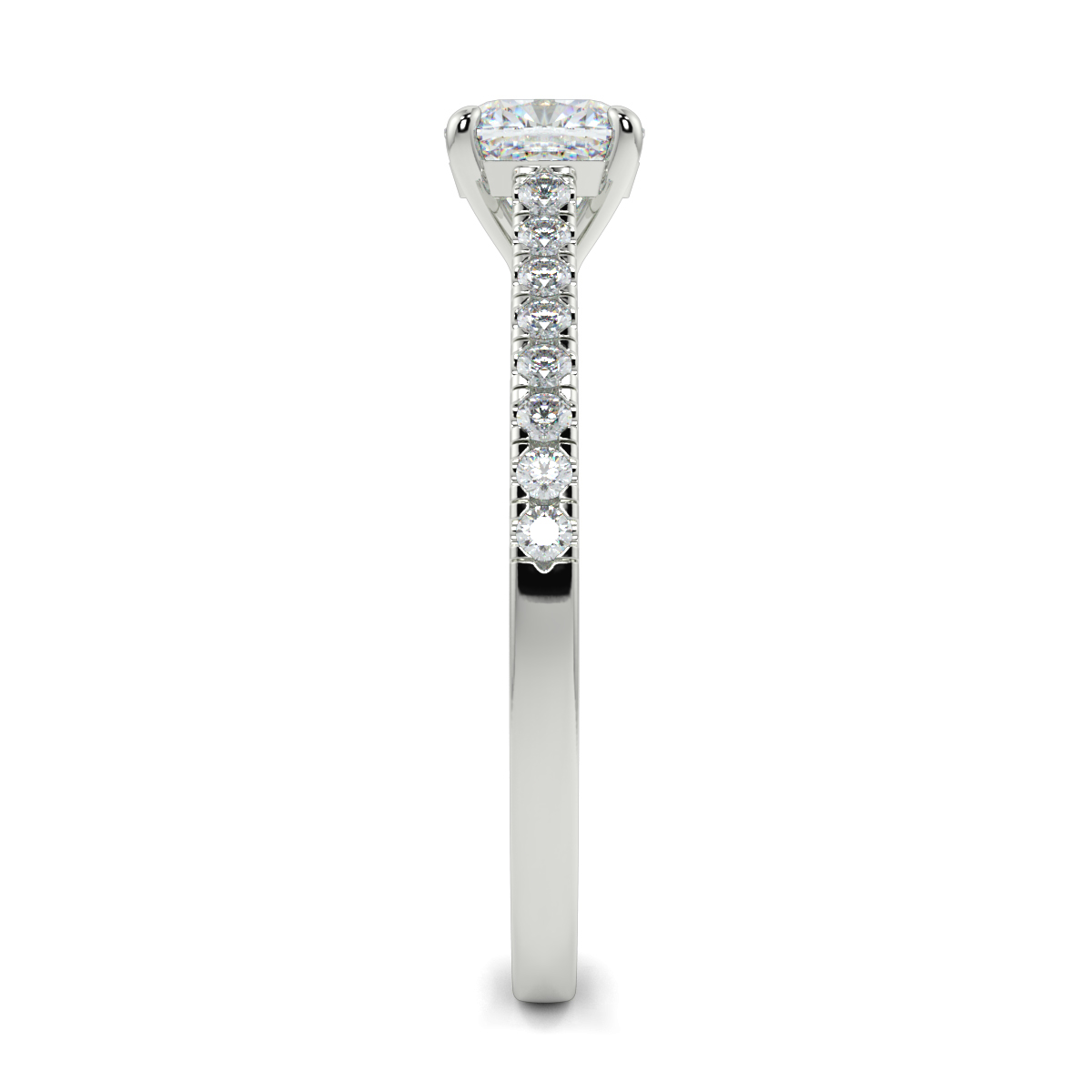 Cushion Shoulder Diamond  Engagement Rings