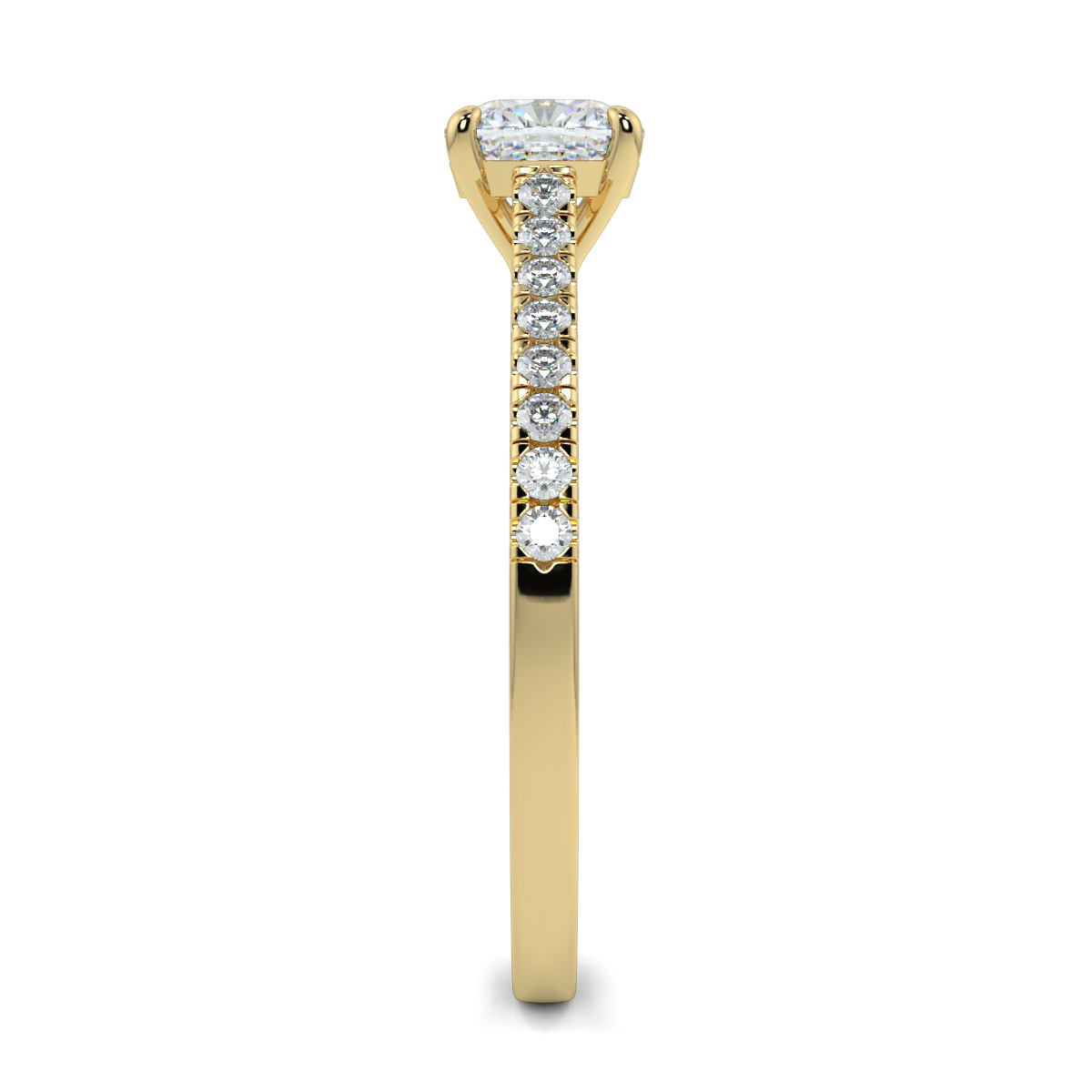 Cushion Shoulder Diamond  Engagement Rings