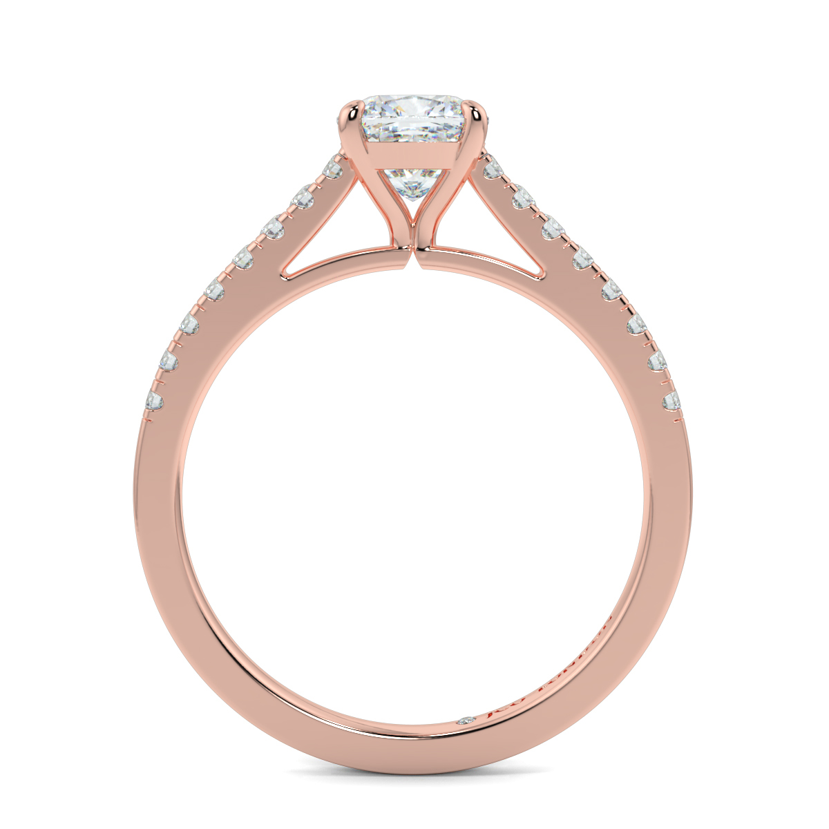 Cushion Shoulder Diamond  Engagement Rings