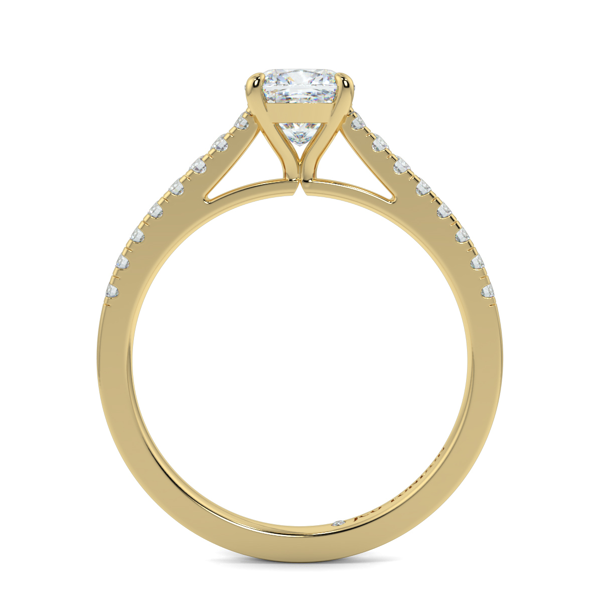 Cushion Shoulder Diamond  Engagement Rings