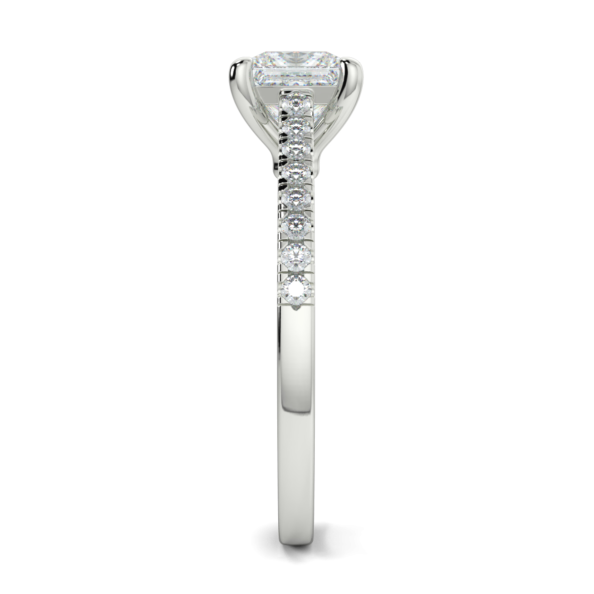 Princess Shoulder Diamond  Engagement Rings