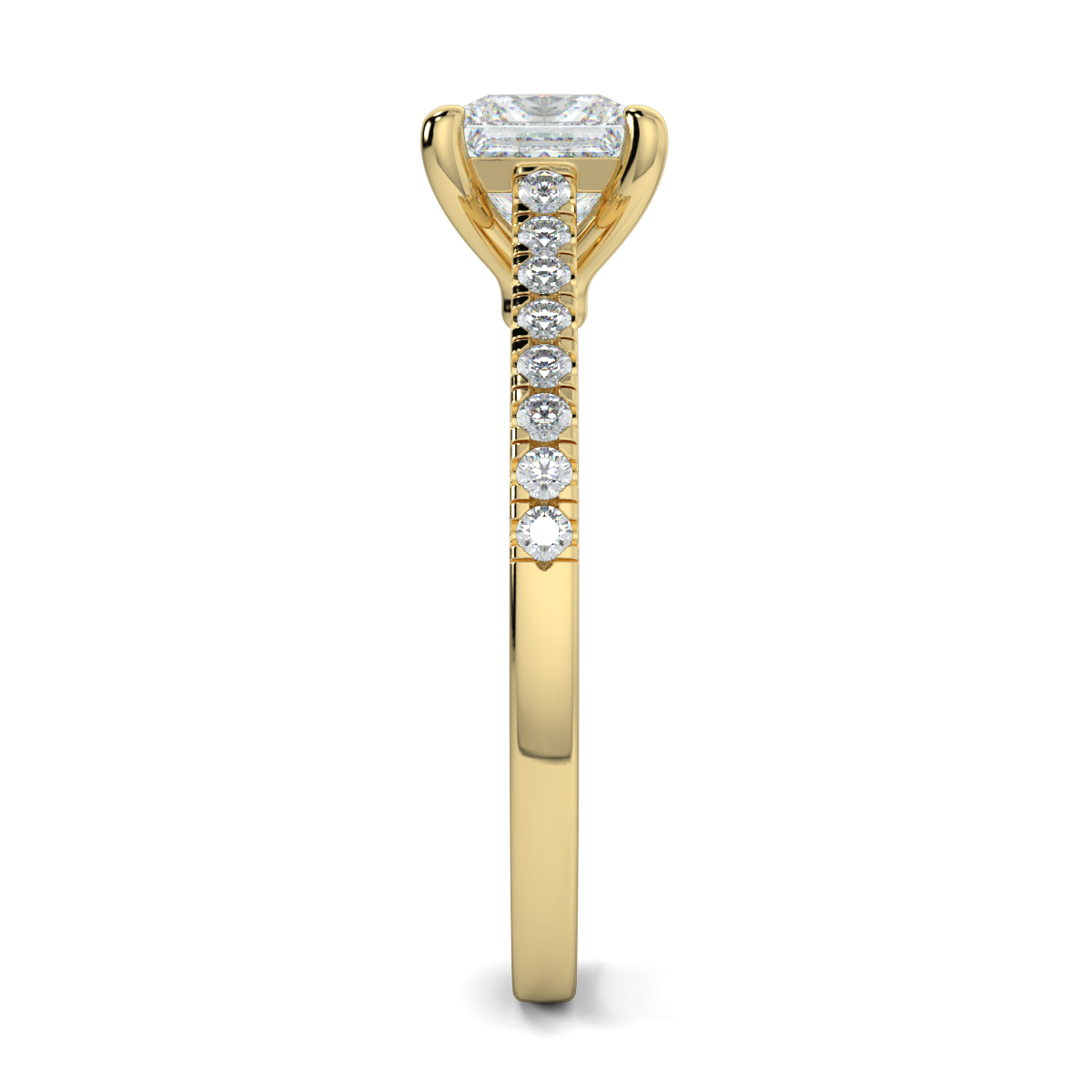 Princess Shoulder Diamond  Engagement Rings