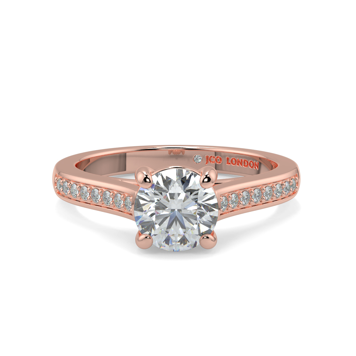 Round Shoulder Diamond  Engagement Rings