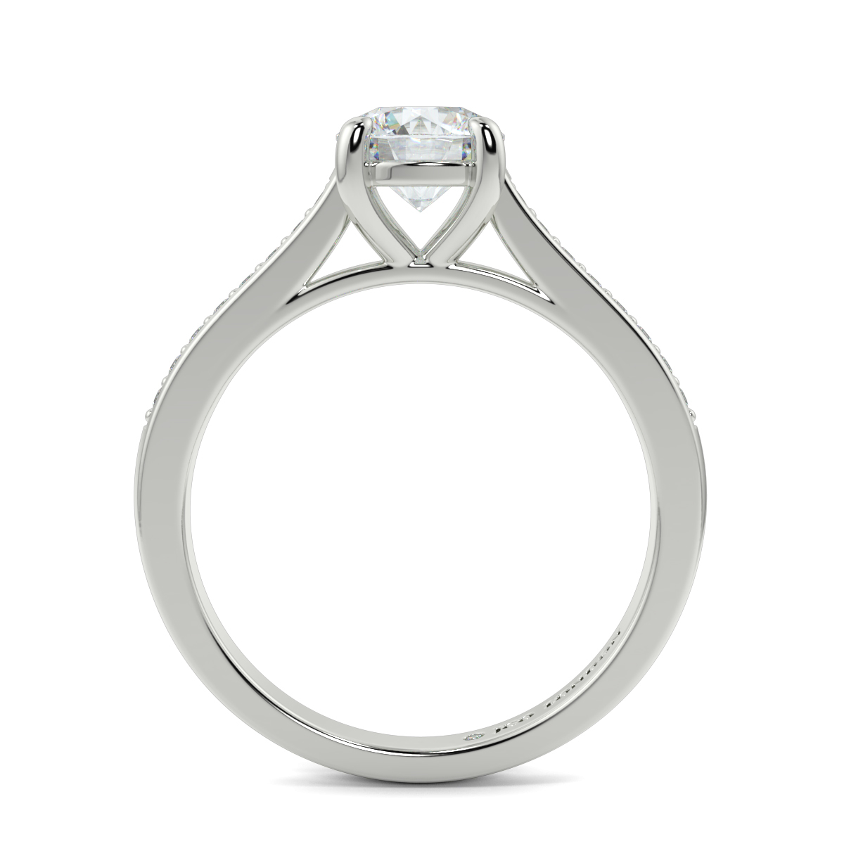 Round Shoulder Diamond  Engagement Rings