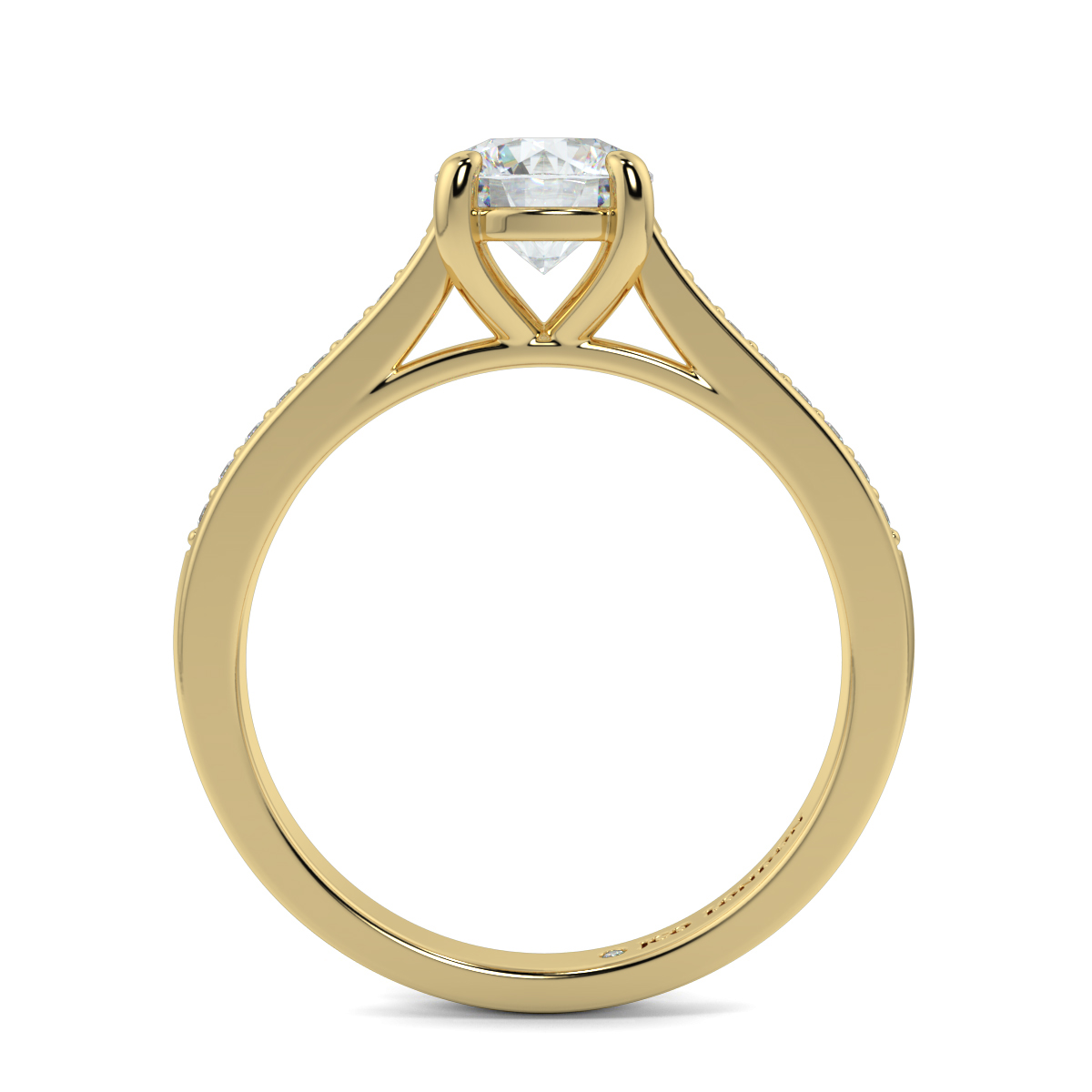 Round Shoulder Diamond  Engagement Rings