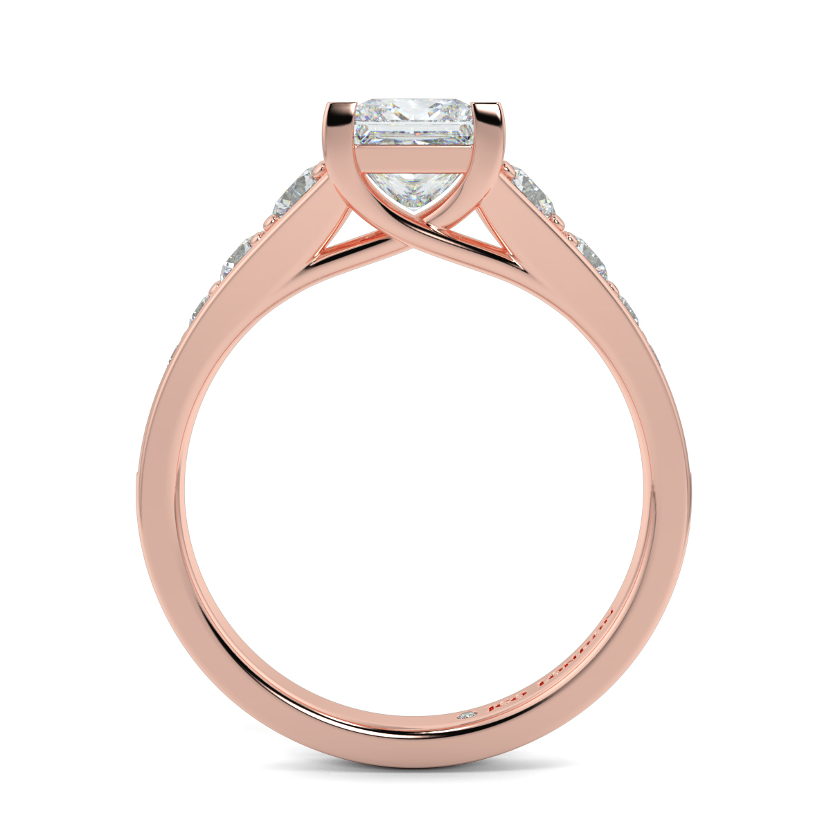 Princess Shoulder Diamond  Engagement Rings