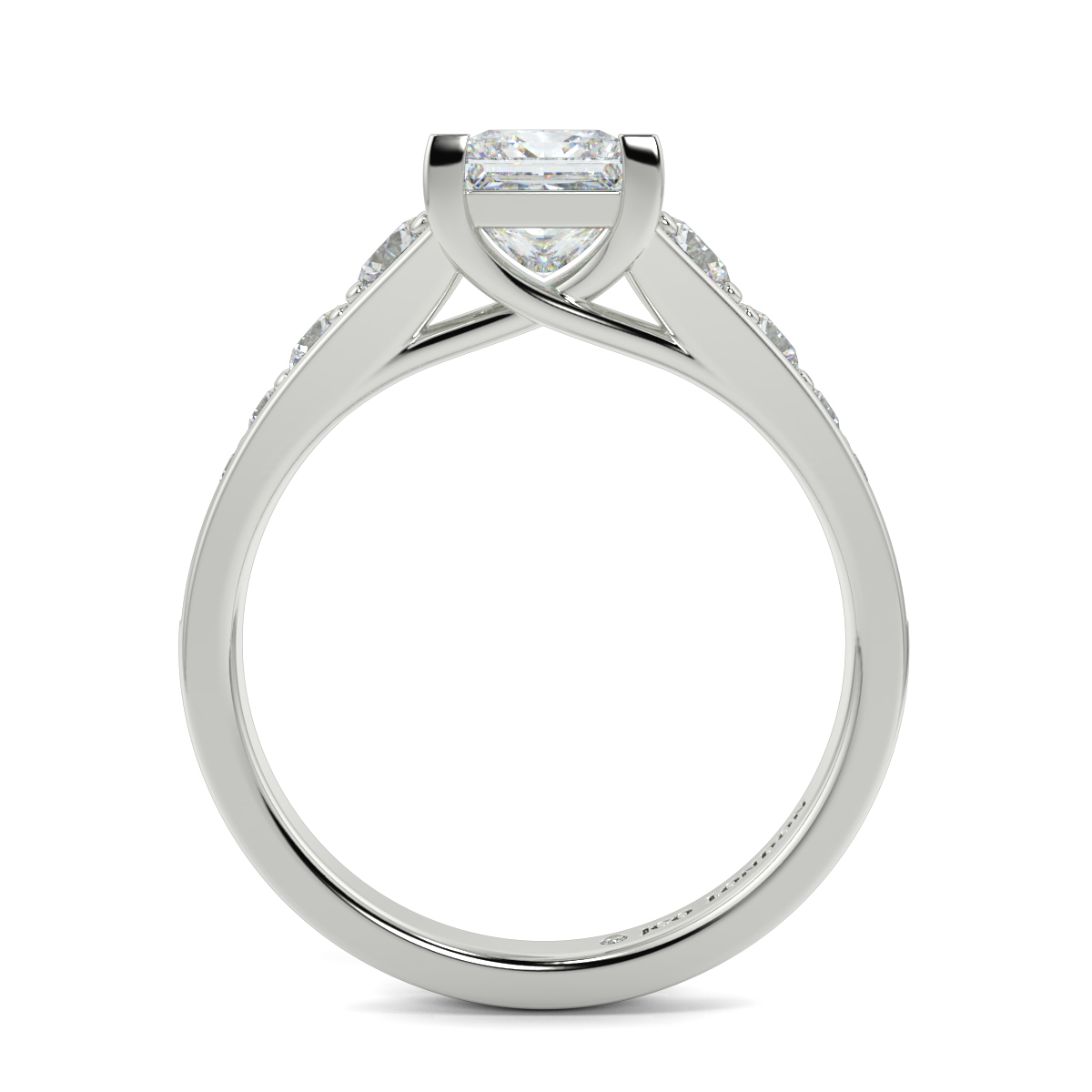 Princess Shoulder Diamond  Engagement Rings