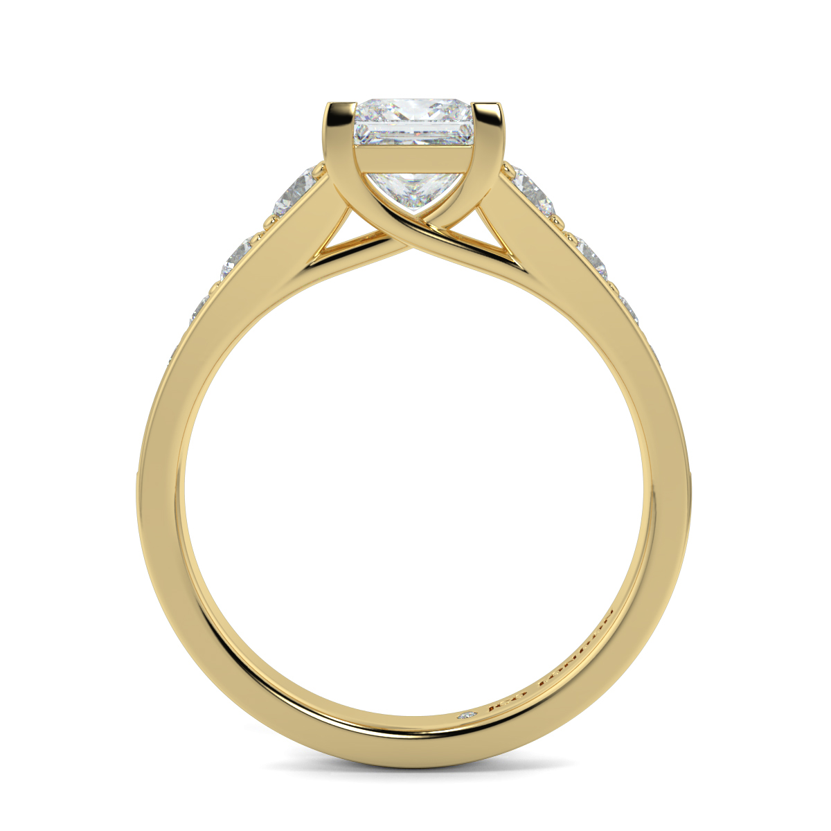 Princess Shoulder Diamond  Engagement Rings