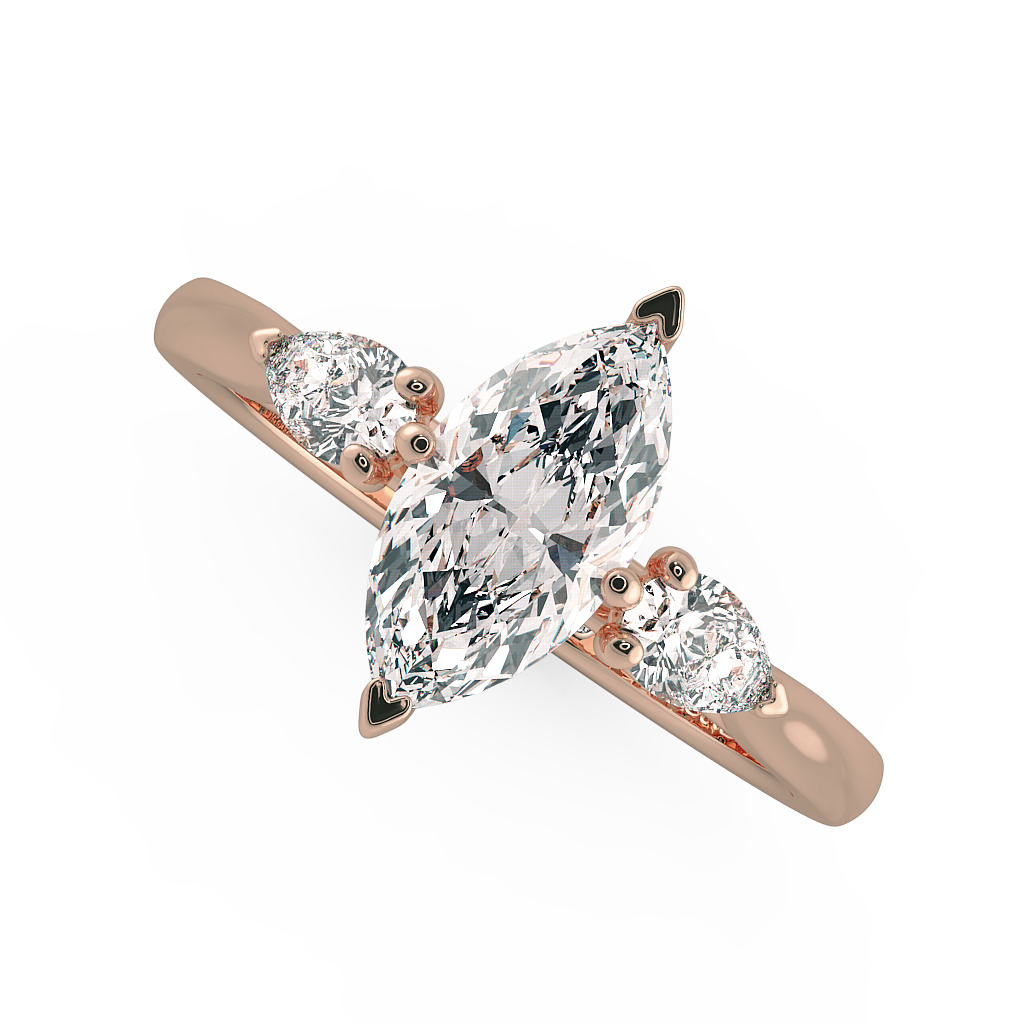 Marquise Three Stone Engagement Rings
