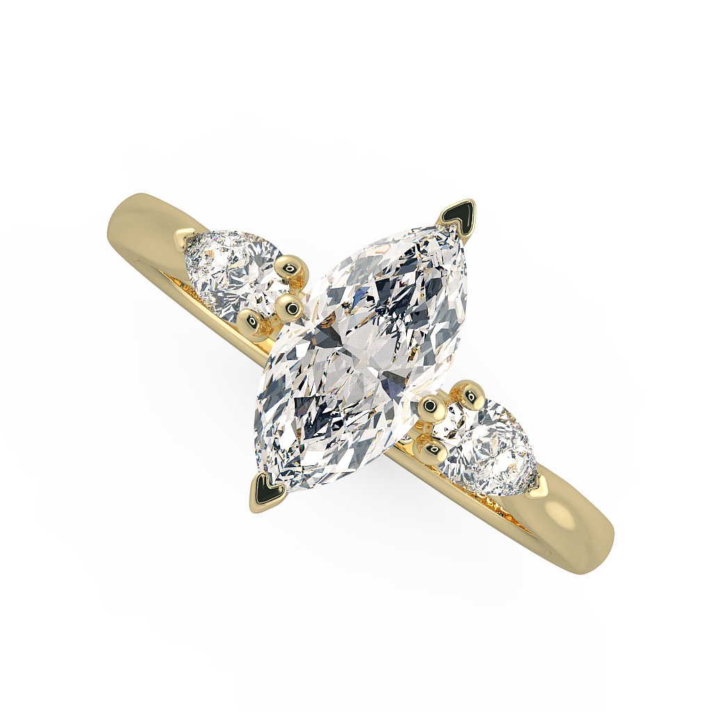 Marquise Three Stone Engagement Rings