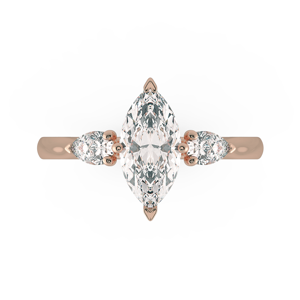 Marquise Three Stone Engagement Rings
