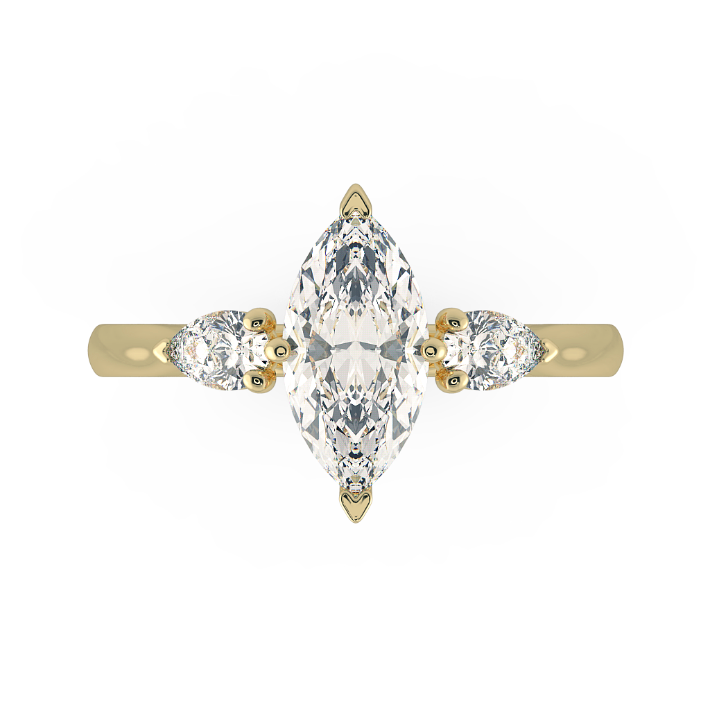 Marquise Three Stone Engagement Rings