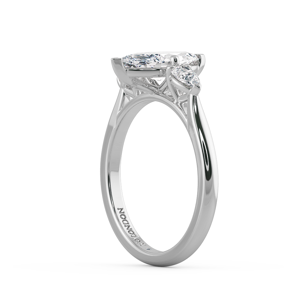 Marquise Three Stone Engagement Rings
