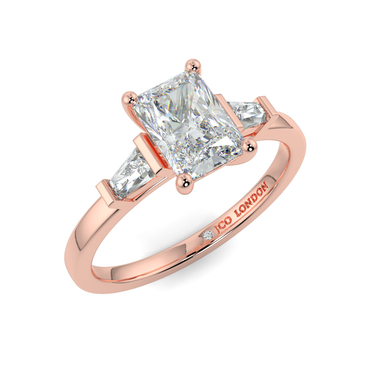 Emerald Three Stone Engagement Rings
