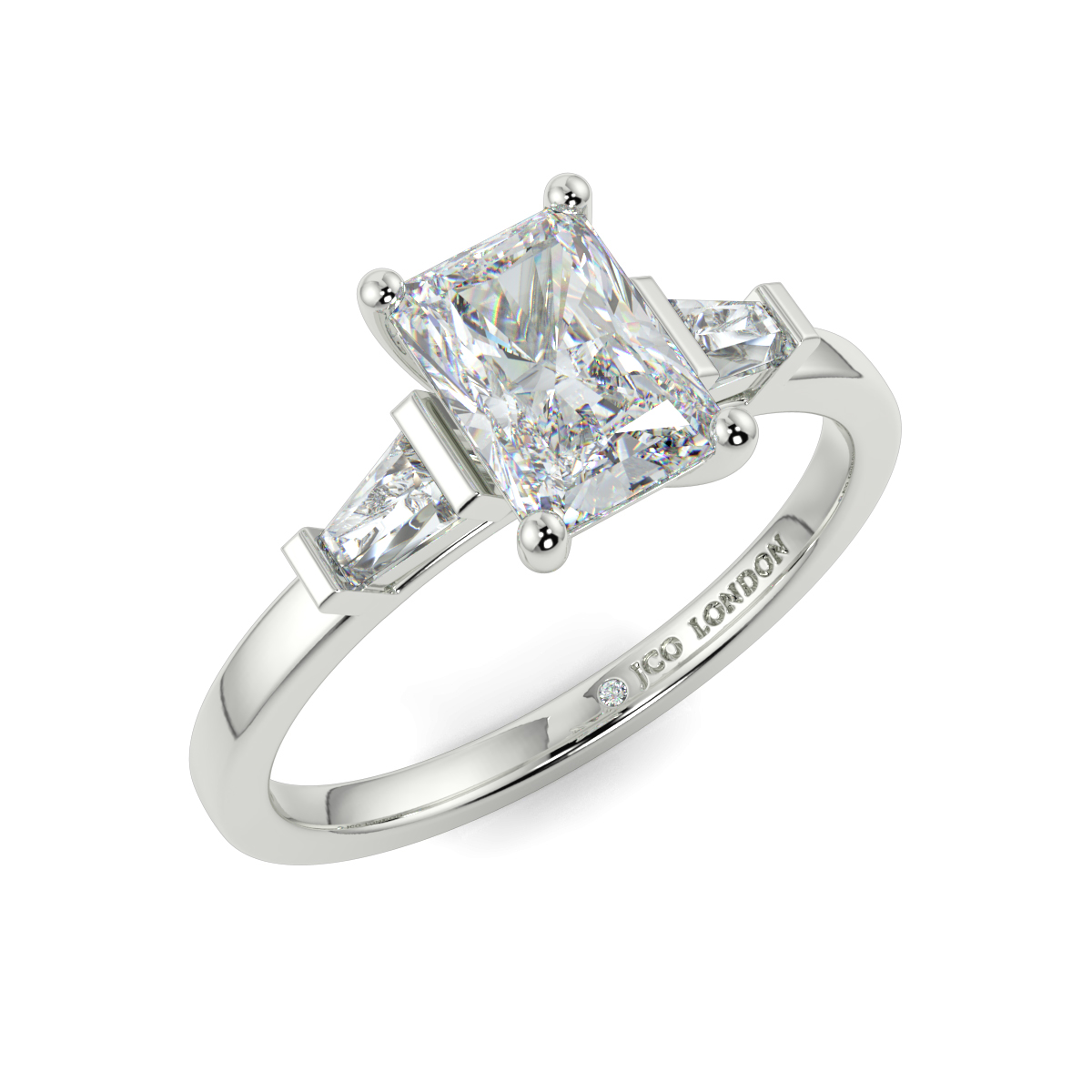 Emerald Three Stone Engagement Rings
