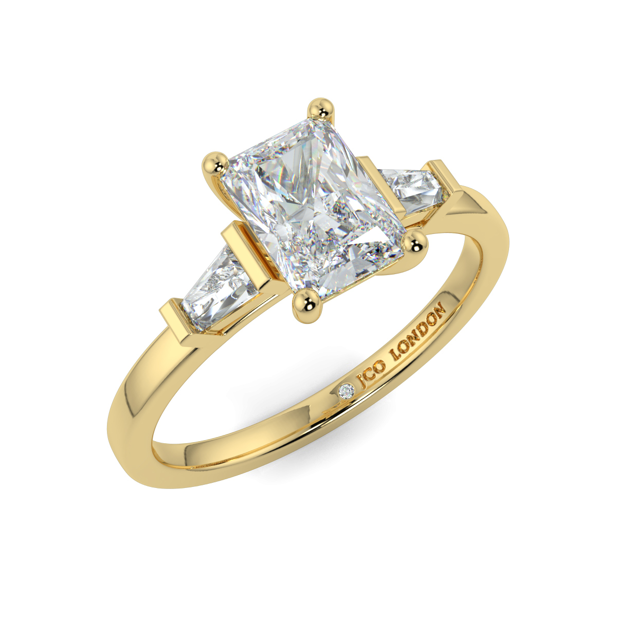 Emerald Three Stone Engagement Rings