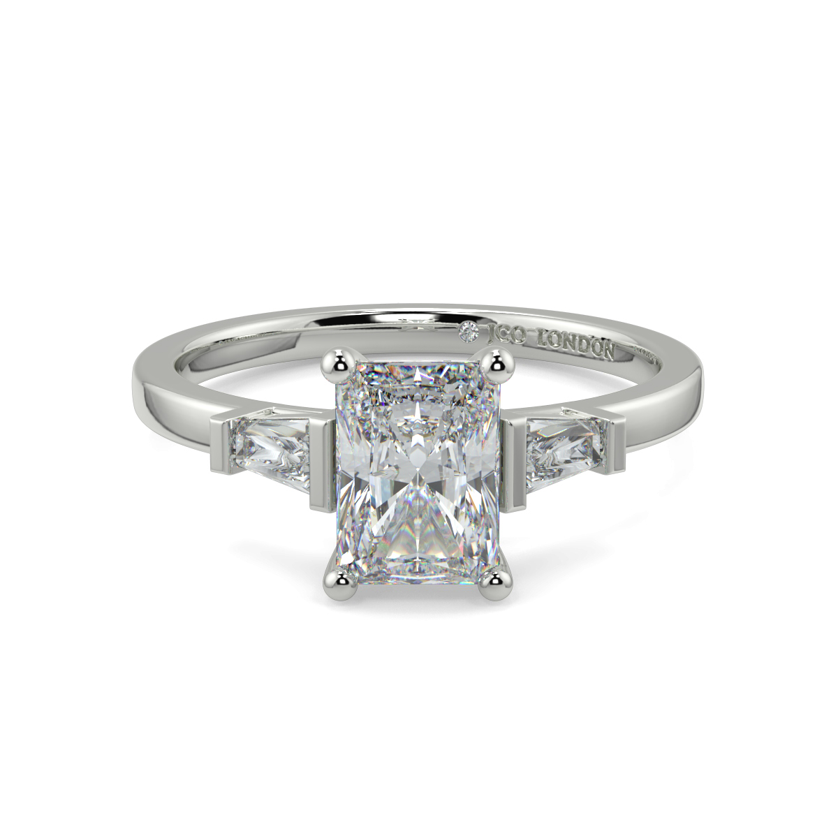 Emerald Three Stone Engagement Rings