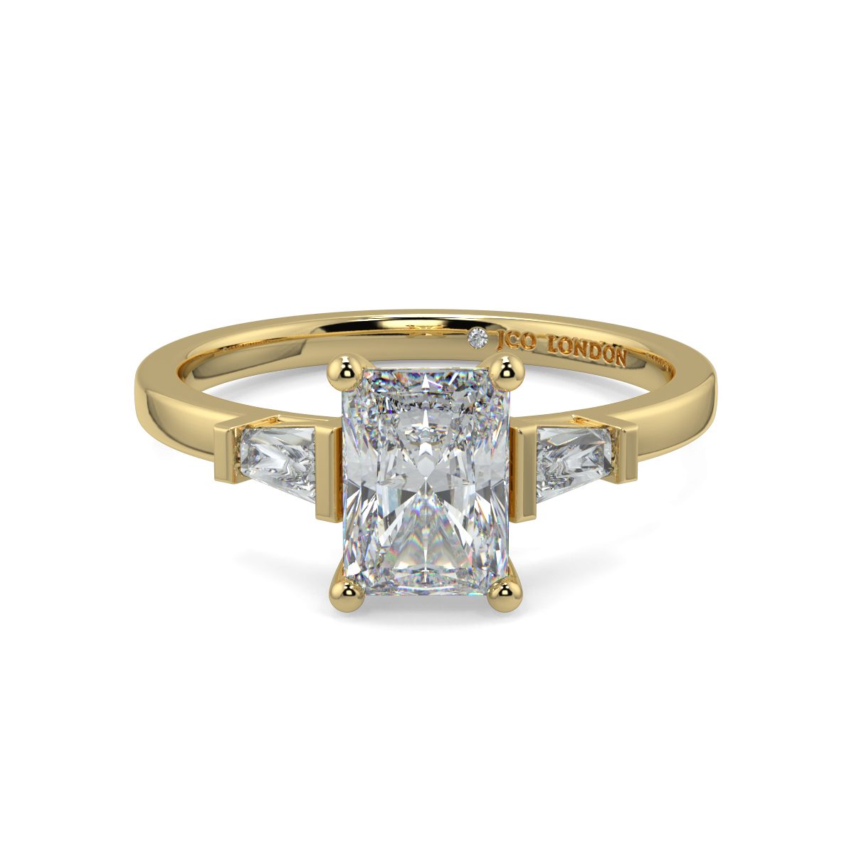 Emerald Three Stone Engagement Rings