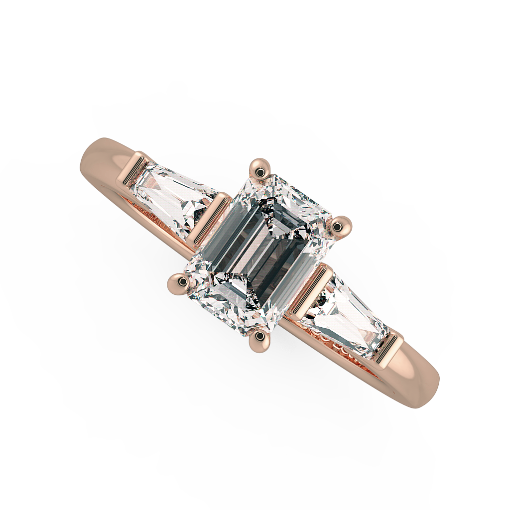 Radiant Three Stone Engagement Rings