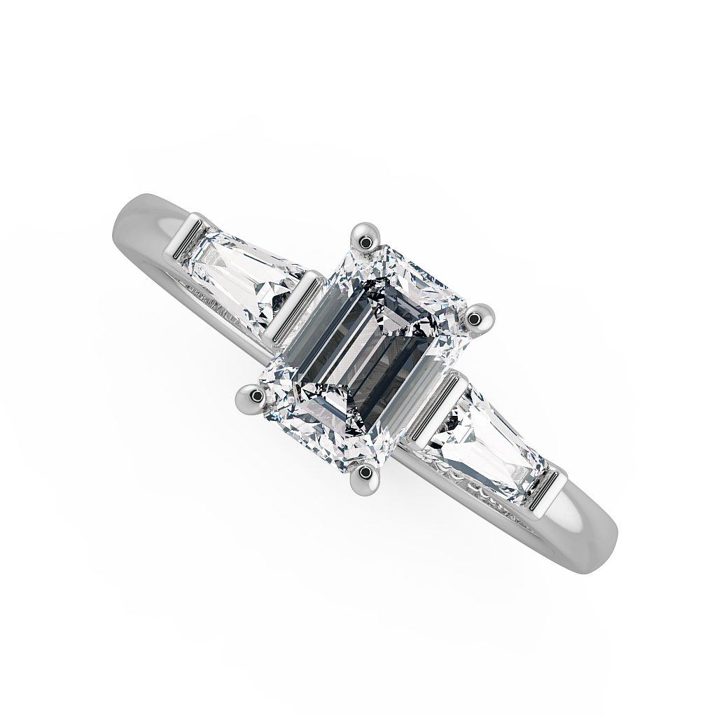 Radiant Three Stone Engagement Rings