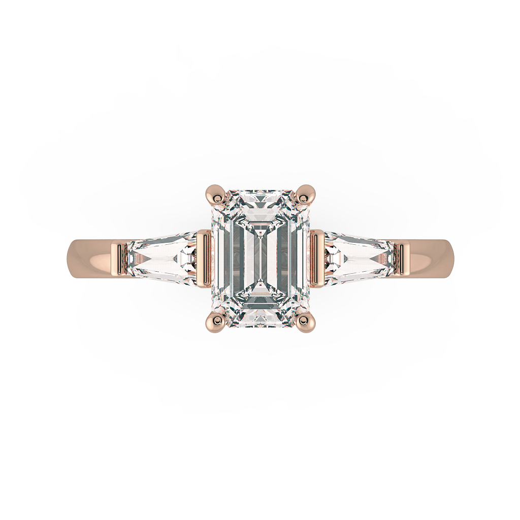Radiant Three Stone Engagement Rings
