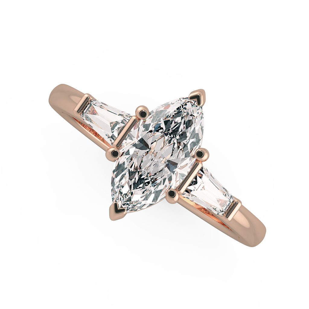 Marquise Three Stone Engagement Rings