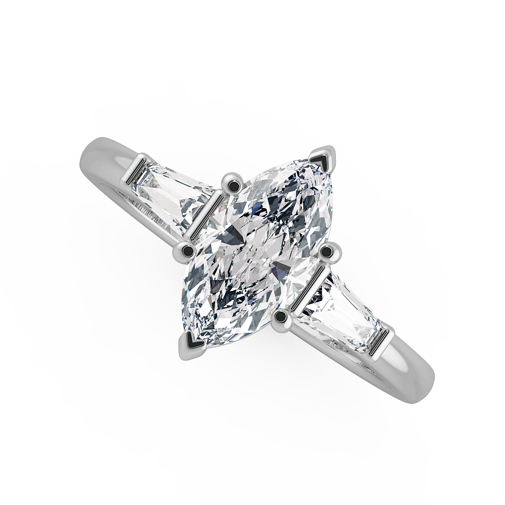Marquise Three Stone Engagement Rings