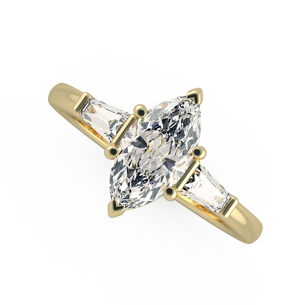 Marquise Three Stone Engagement Rings