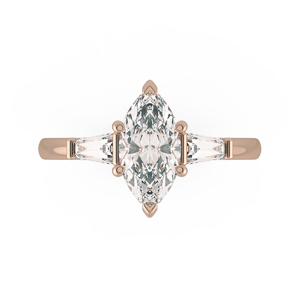 Marquise Three Stone Engagement Rings