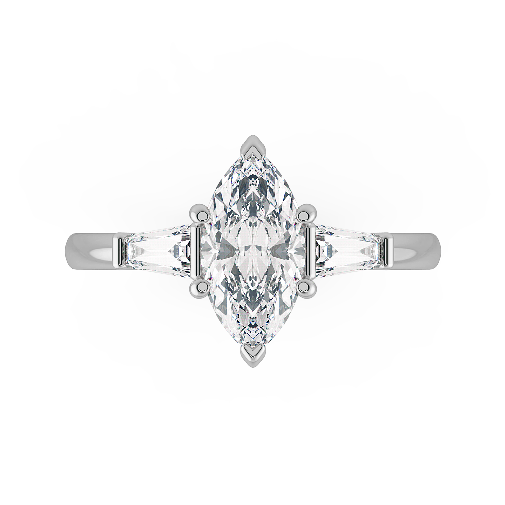Marquise Three Stone Engagement Rings
