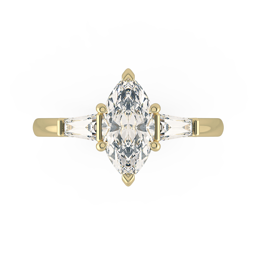 Marquise Three Stone Engagement Rings