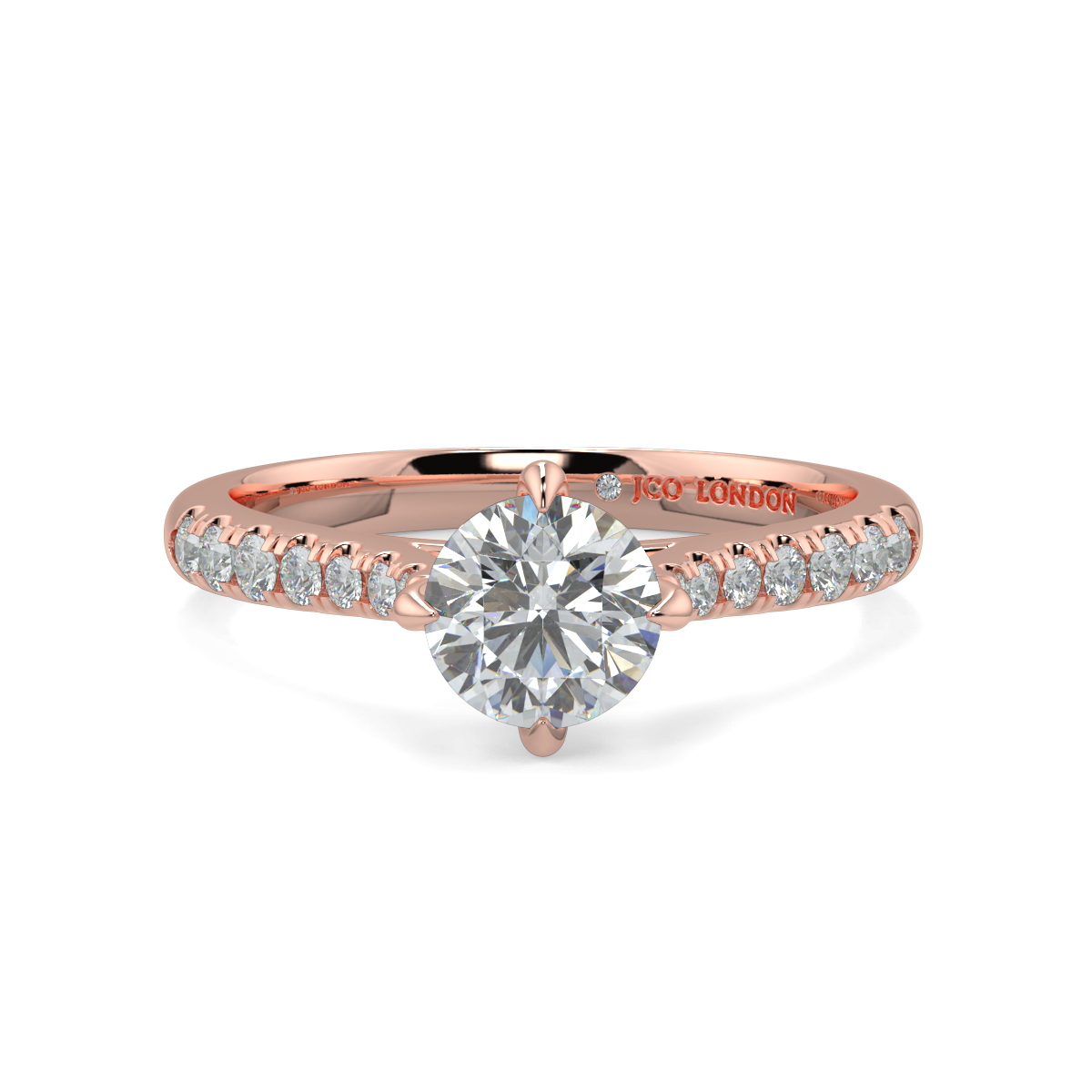 Round Shoulder Diamond  Engagement Rings