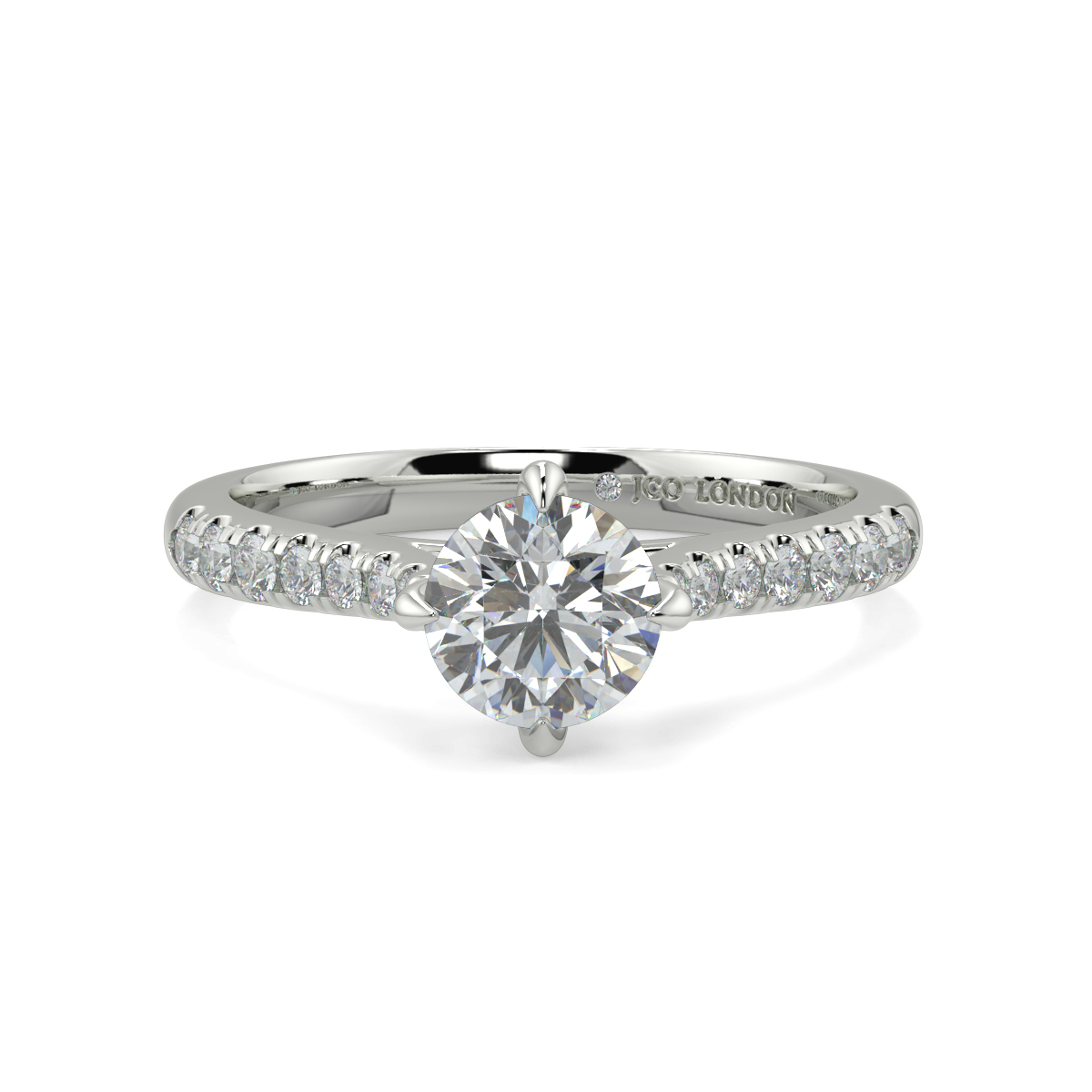 Round Shoulder Diamond  Engagement Rings