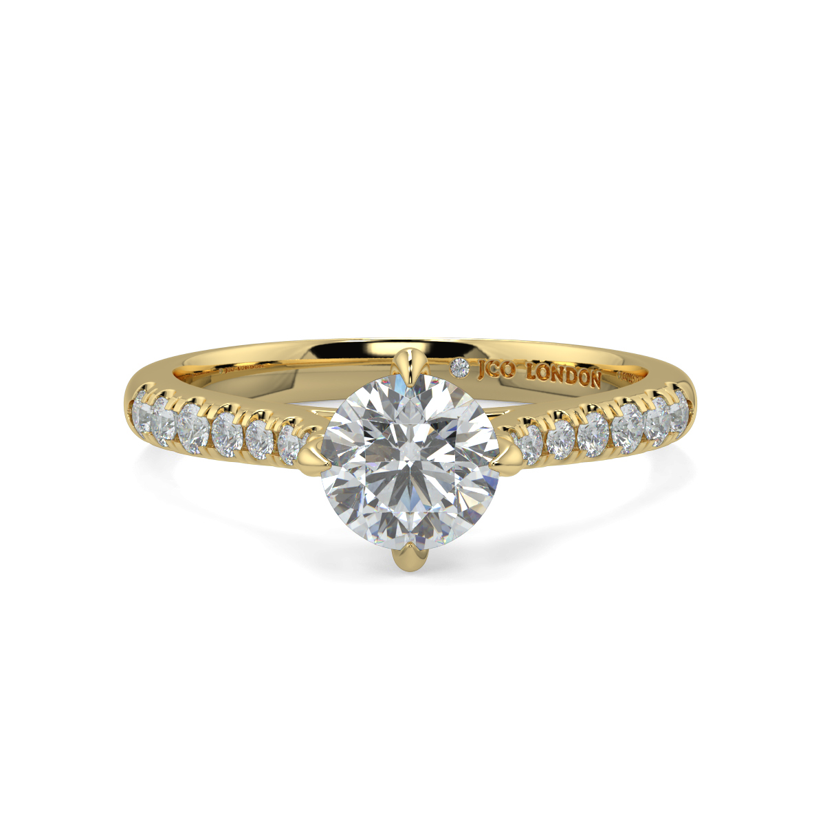 Round Shoulder Diamond  Engagement Rings