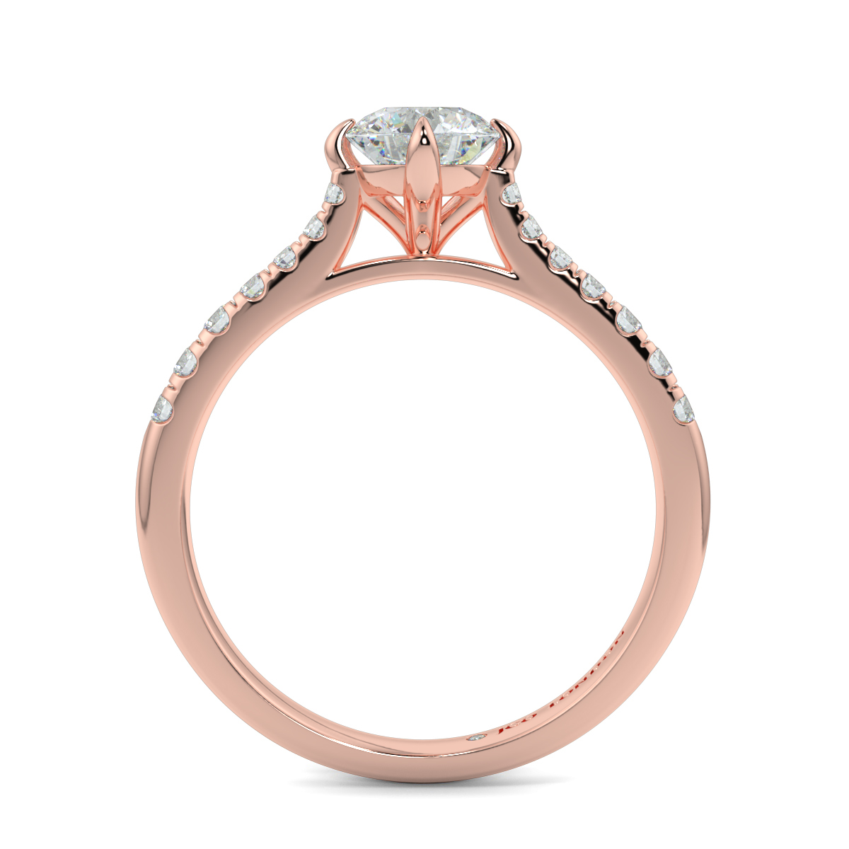 Round Shoulder Diamond  Engagement Rings