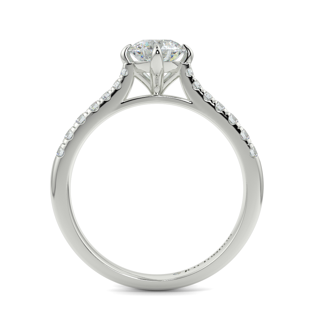 Round Shoulder Diamond  Engagement Rings
