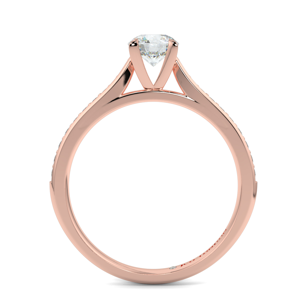 Round Shoulder Diamond  Engagement Rings