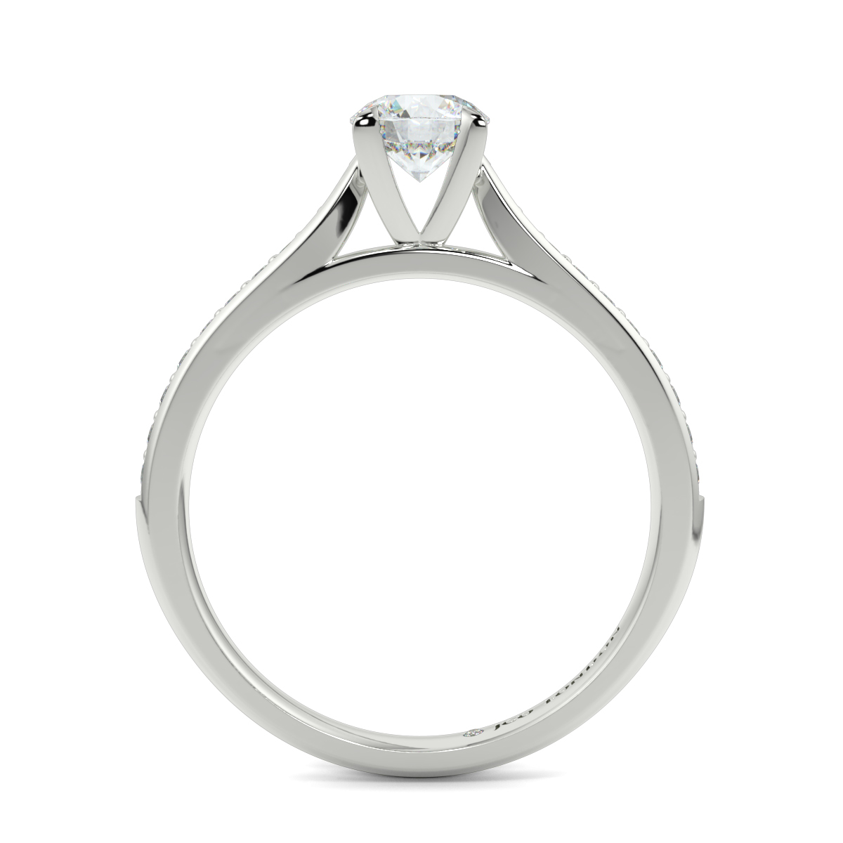 Round Shoulder Diamond  Engagement Rings