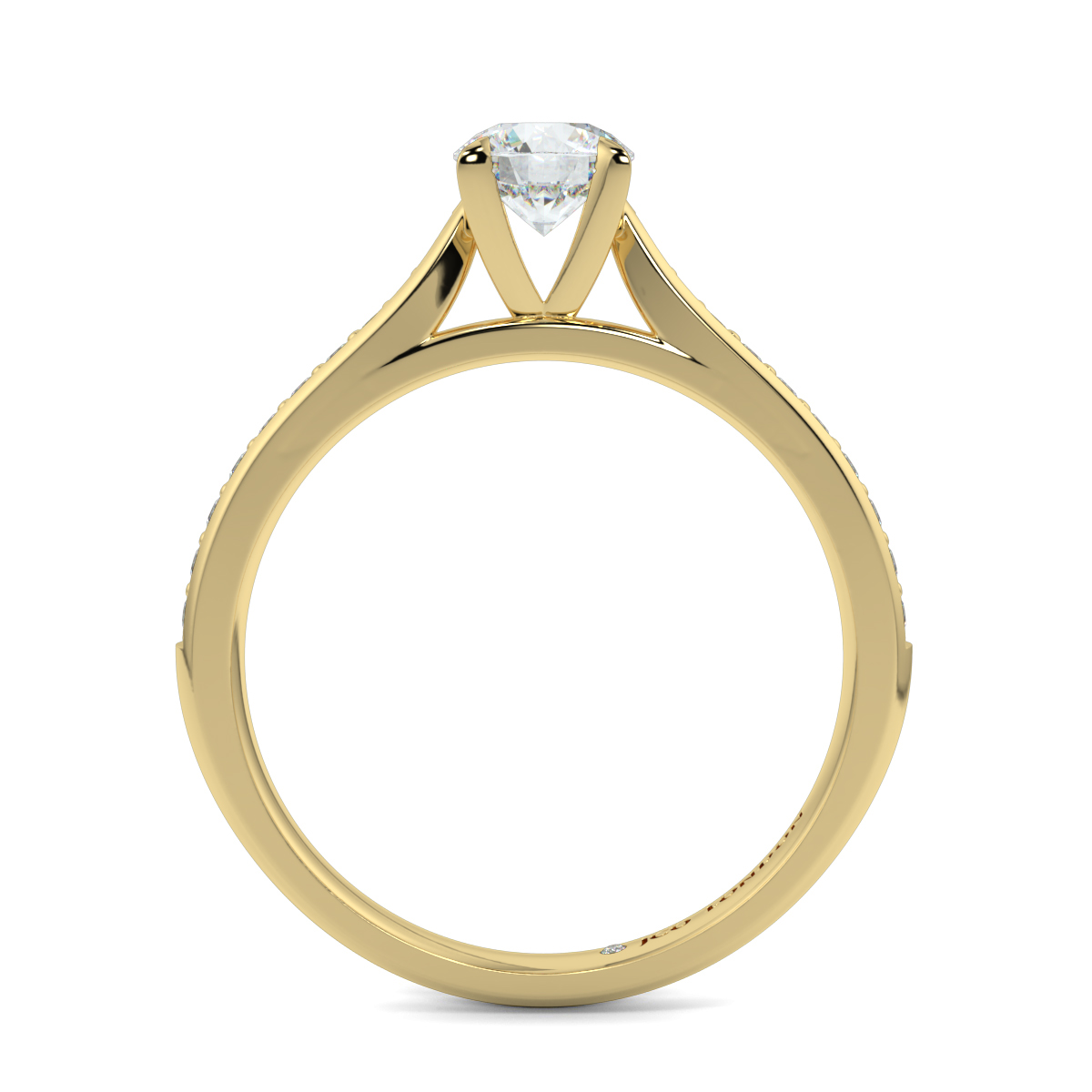 Round Shoulder Diamond  Engagement Rings