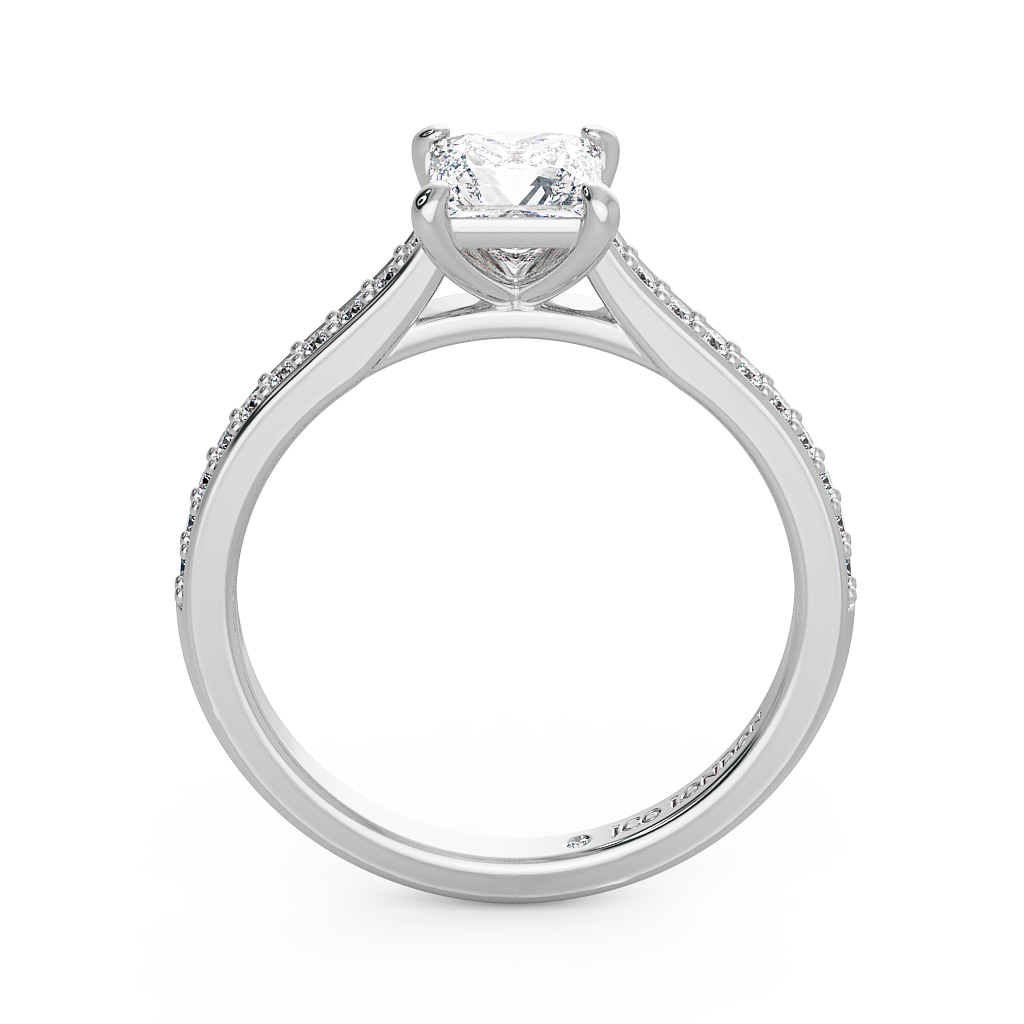 Princess Shoulder Diamond  Engagement Rings