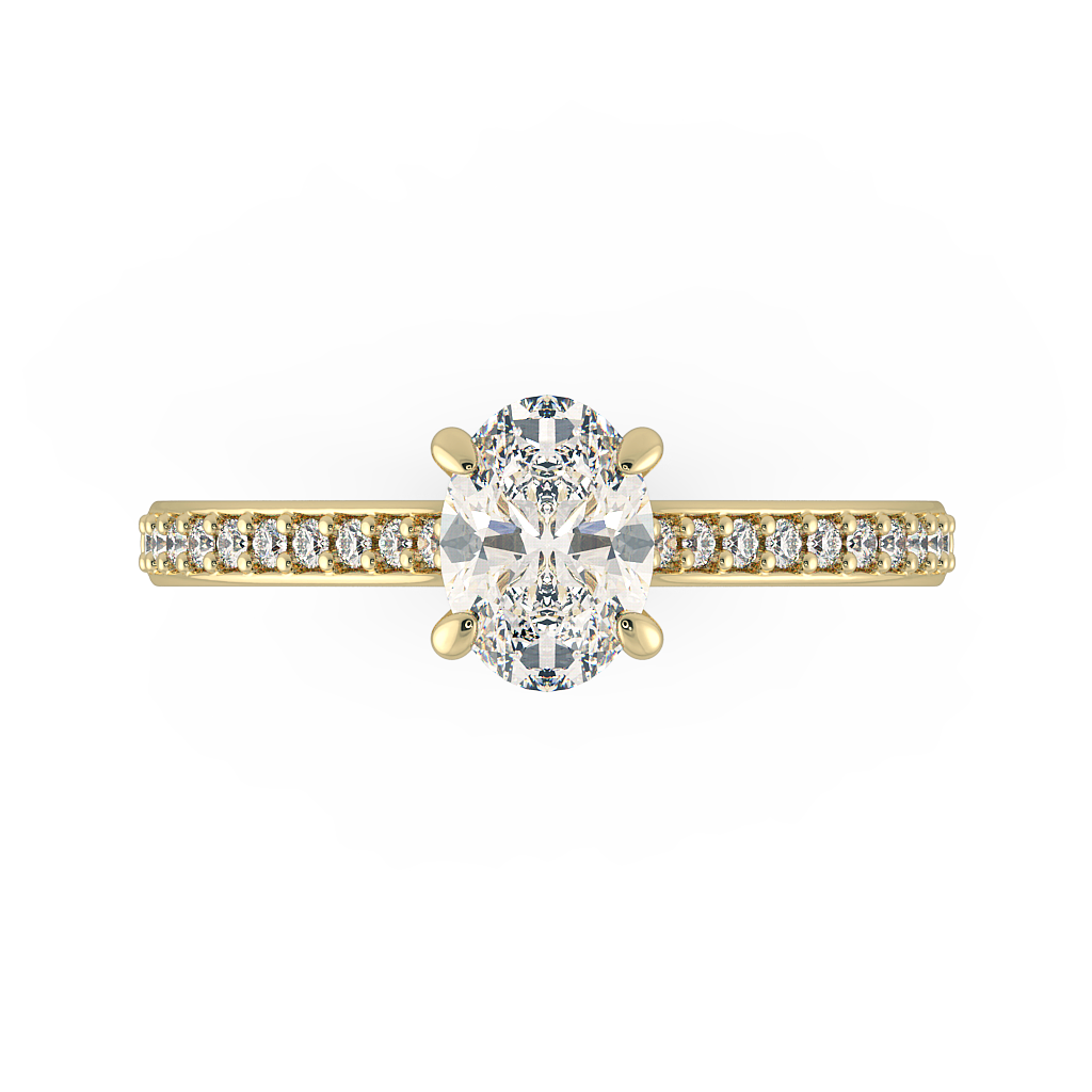 Oval Shoulder Diamond  Engagement Rings