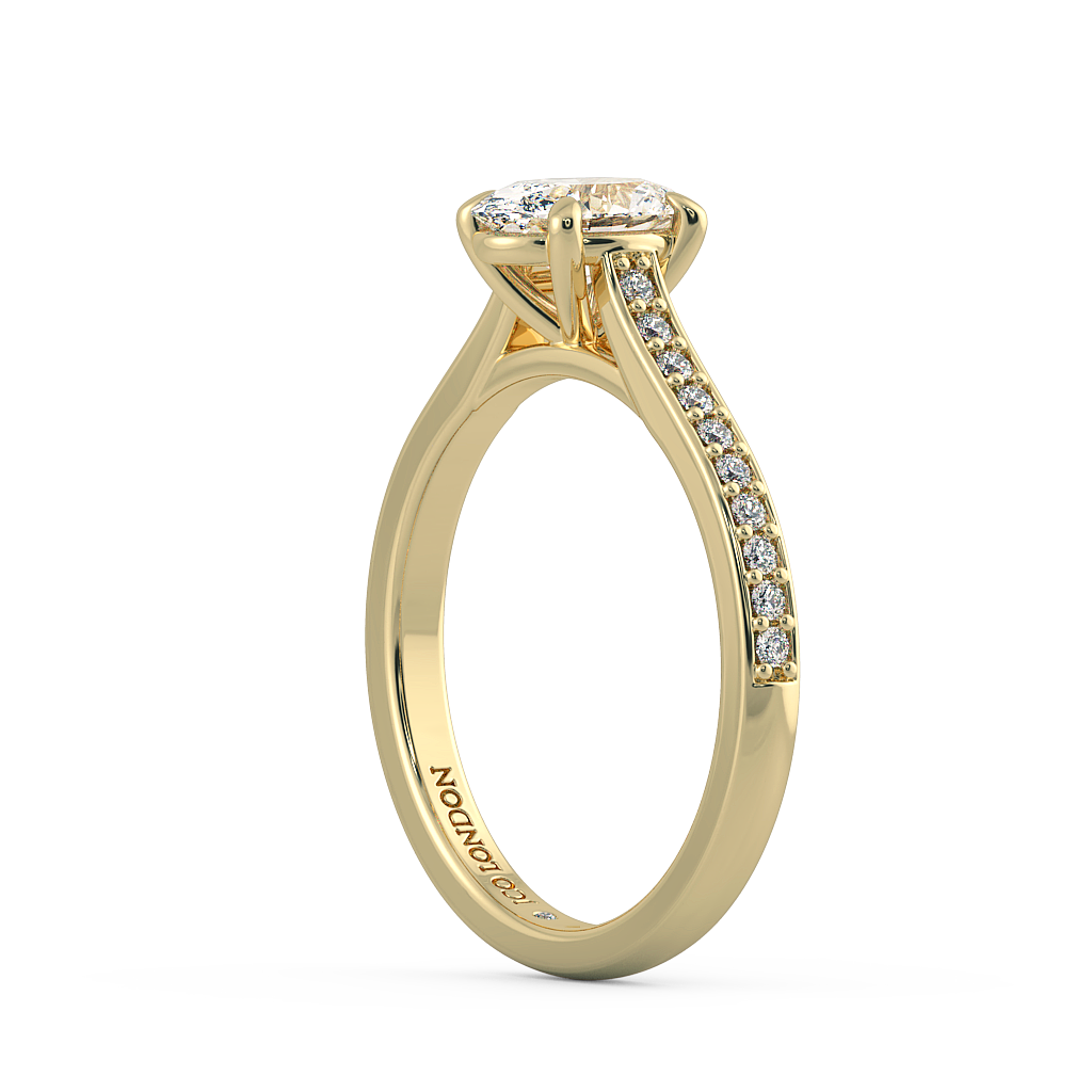 Oval Shoulder Diamond  Engagement Rings