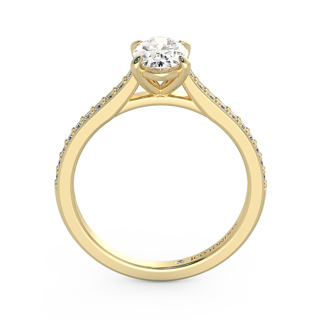 Oval Shoulder Diamond  Engagement Rings