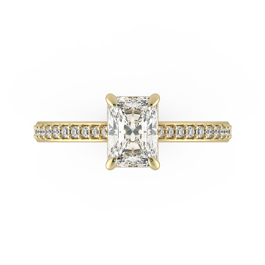 Radiant Shoulder Diamond  Engagement Rings