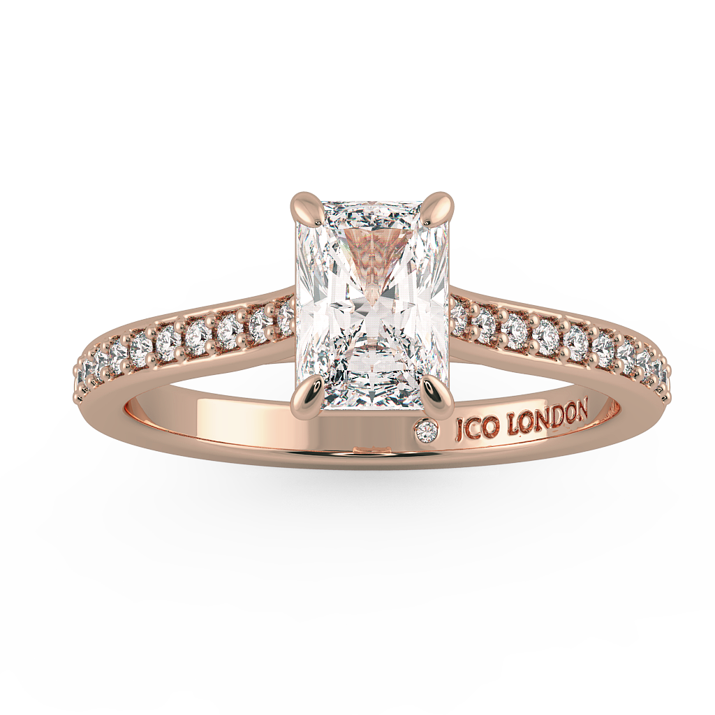 Radiant Shoulder Diamond  Engagement Rings