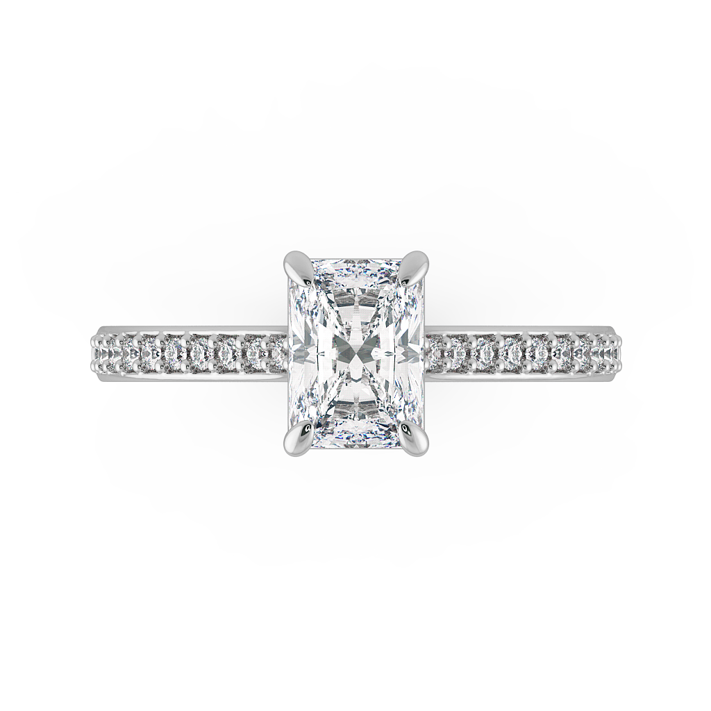 Radiant Shoulder Diamond  Engagement Rings