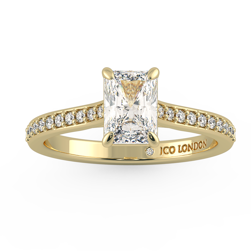 Radiant Shoulder Diamond  Engagement Rings