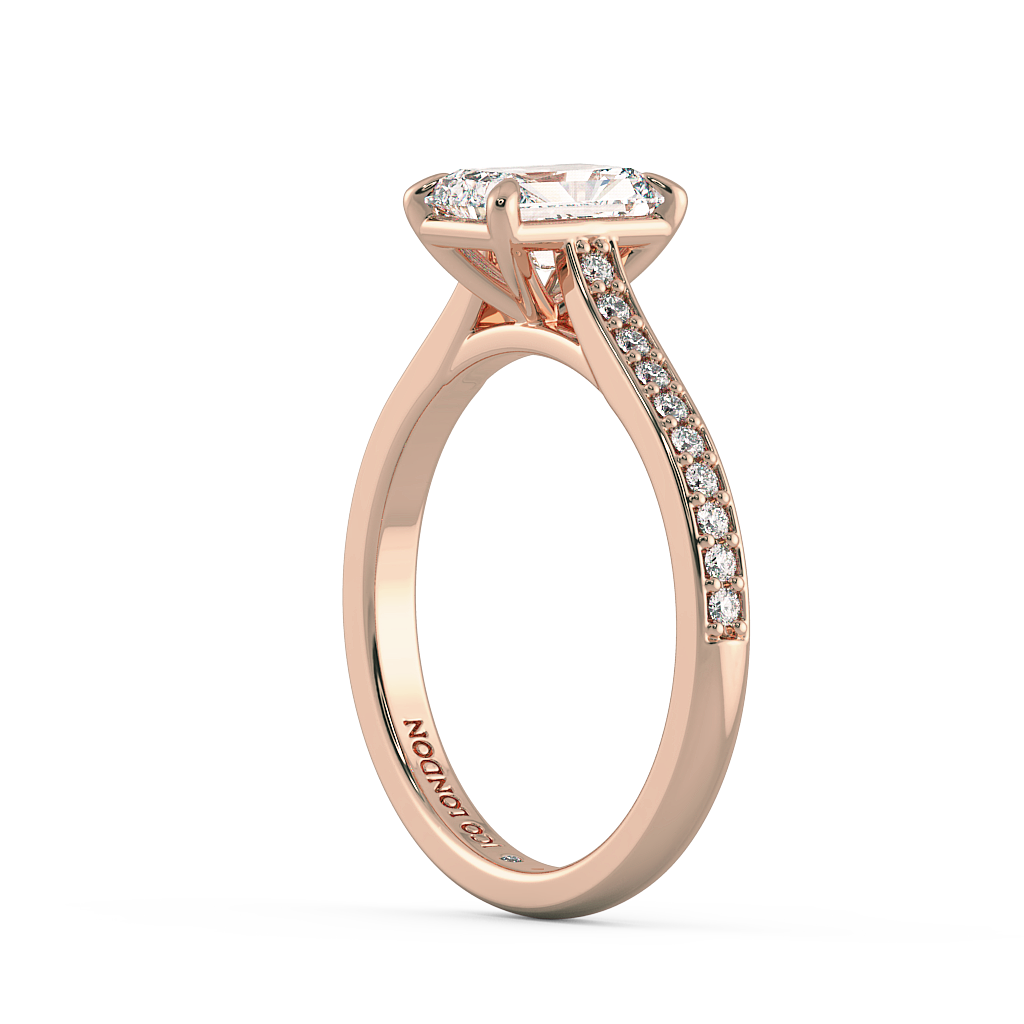 Radiant Shoulder Diamond  Engagement Rings